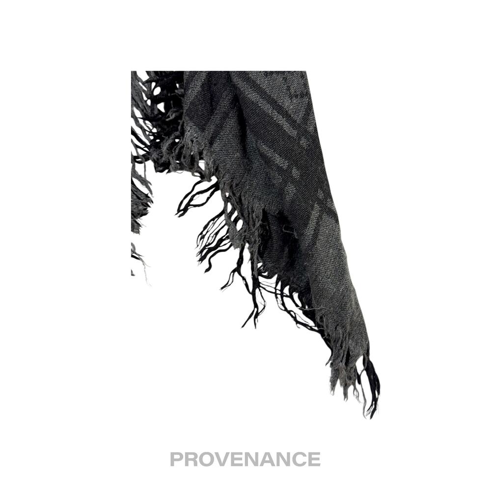 🔴 Gucci Survie Fox Shawl Scarf - GG Black Charcoal - Picture 7 of 8